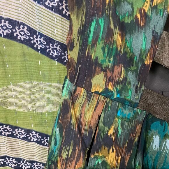 Alice + Olivia Green Watercolor Silk Strapless Mini Dress Size 4 - Picture 11 of 16